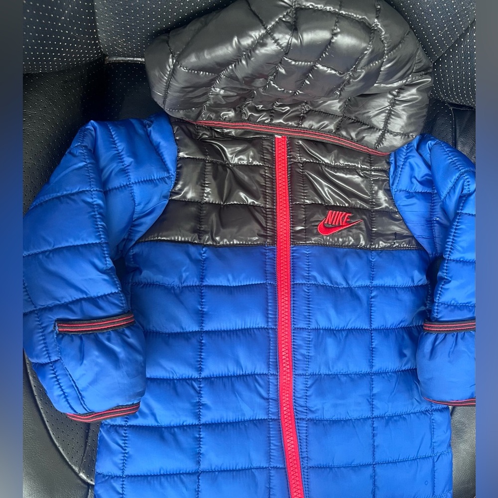 Nike Kids Blue and Black Puffer Jacket